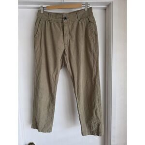 I Love Ugly Pants Men M Tan Casual Solid Cotton Trousers Streetwear Slacks